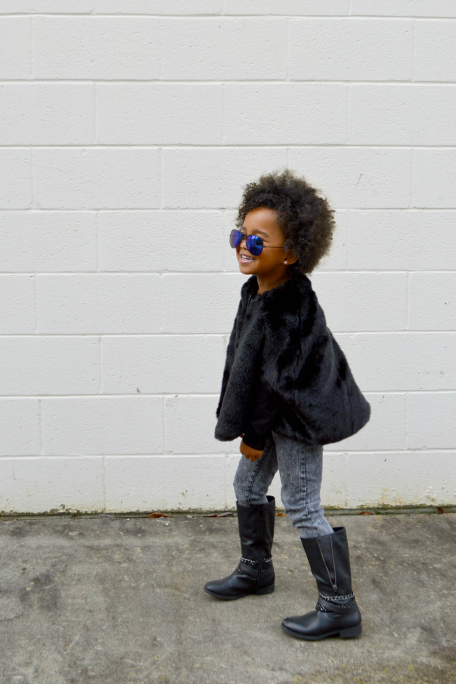 kardashian kids fur cap 2